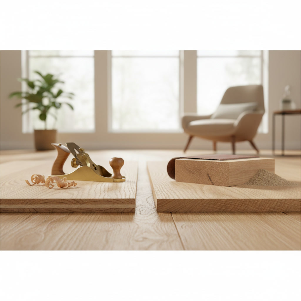 comparison of solid hardwood and engineered flooring cross-sections